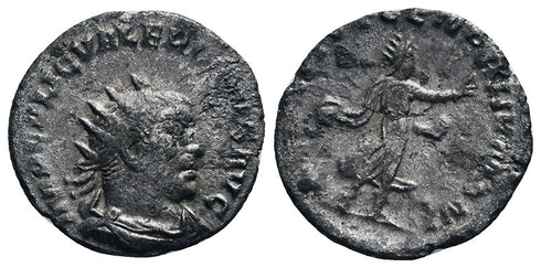 Ancient Roman billon silver coin of Valerian as Augustus