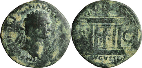 Ancient Roman coin of the Emperor Domitian - SALVTI AVGVSTI SC