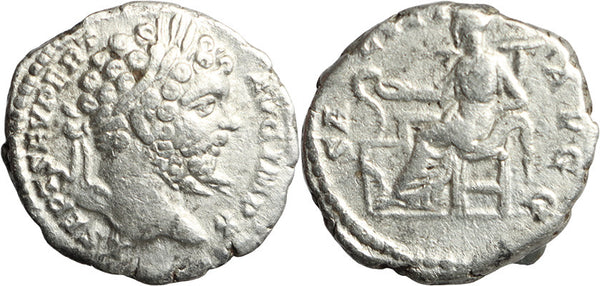 Ancient Roman silver denarius of the Emperor Septimius Severus
