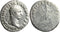 Ancient Roman silver denarius of the Emperor Trajan minted in Rome