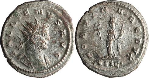 Ancient Roman silvered coin of the Emperor Gallienus as Augustus - FORTVNA REDVX
