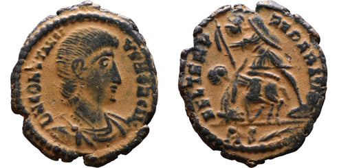 Ancient Roman coin of the Emperor Constantius Gallus minted in Rome