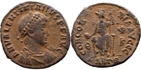 Ancient Roman coin of Valentinian II as Augustus minted in Antioch
