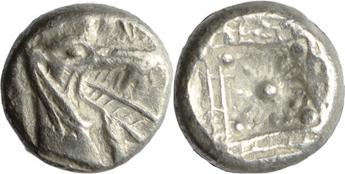 Ancient Greek silver coin from Caria, Halikarnassos Circa 500-495 BC