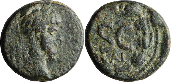 Ancient Roman Provincial coin of the Emperor Lucius Verus minted in Antioch