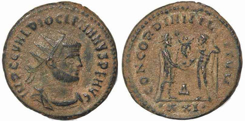 Roman coin of Diocletian - Antoninianus - CONCORDIA MILITVM