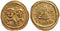Ancient Byzantine gold coin of Heraclius and Heraclius Constantine - gold solidus