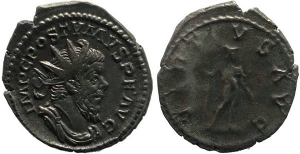 Postumus silvered antoninianus -VIRTVS AVG
