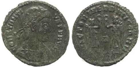 Roman coin of Constantius II - VICTORIAE DD AVGG Q NN