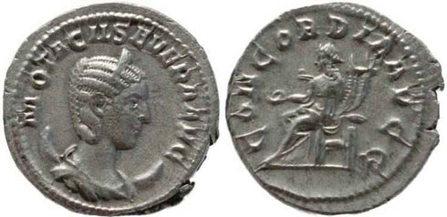 Otacilia Severa silver antoninianus - CONCORDIA AVGG