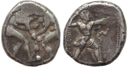 Greek coin of Pamphylia, Aspendus Circa 415-400 BC AR stater