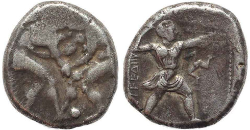Greek coin of Pamphylia, Aspendus Circa 415-400 BC AR stater