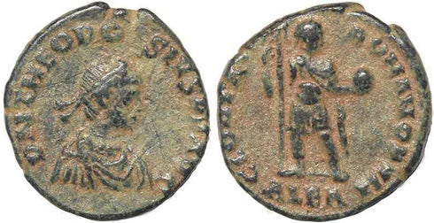 Roman coin of Theodosius I - GLORIA ROMANORVM - Alexandria