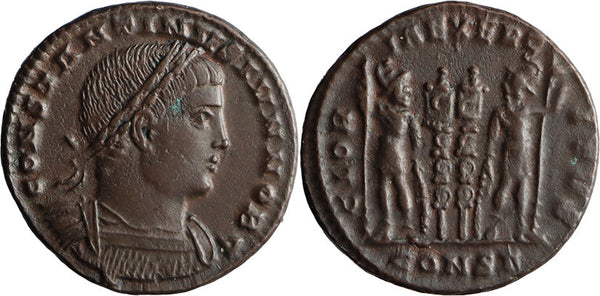 Ancient Roman coin of Constantine II as Caesar minted in Constantinople