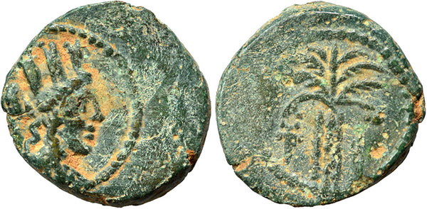 Ancient Phoenician coin from Tyre - Tyche and Palm Tree - 2nd to 1st century BC