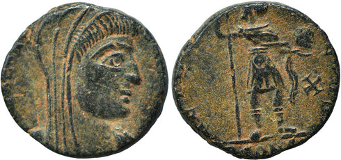 Ancient Roman coin of Constantine I the Great minted in Arles - AETERNA PIETAS - Swastika