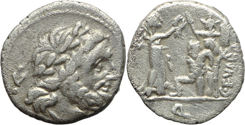 Ancient Roman Republican coin - C Fundanius AR Quinarius minted in Rome in 101 BC