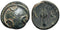 Ancient Greek coin minted in Selge, Pisidia with Shield and Spearhead