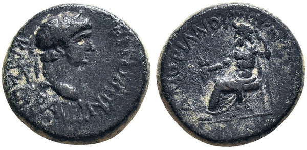 Ancient Roman Provincial coin of the Emperor Nero minted in Phrygia