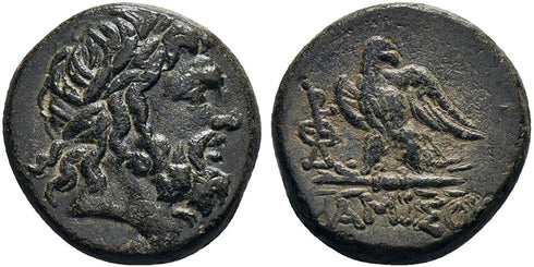 VF+++ Ancient Greek coin minted in Amisos, Pontos - Zeus and Eagle