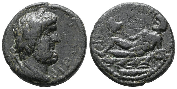 Ancient Greek coin from Irenopolis, Cilicia with Nude Herakles circa 138-192 AD