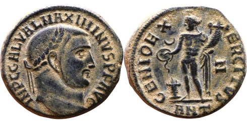 VF+++ Ancient Roman coin of the Emperor Maximinus II - GENIO EXERCITVS