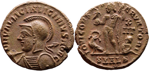 VF+++ Ancient Roman coin of Licinius II as Caesar minted in Alexandria, Egypt