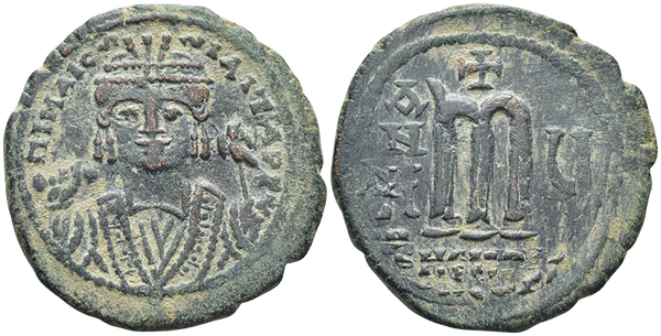 Ancient Byzantine coin of Maurice Tiberius AE Follis - Theoupolis (Antioch) Mint