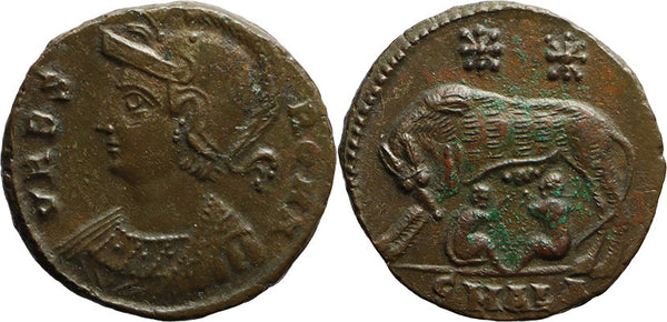 Ancient Roman coin - Commemorative Coin minted in Alexandria, Egypt - Wolf and Twins