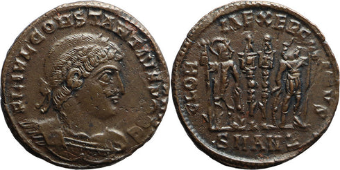 Ancient Roman coin of Constantius II as Caesar minted in Antioch - GLORIA EXERCITVS