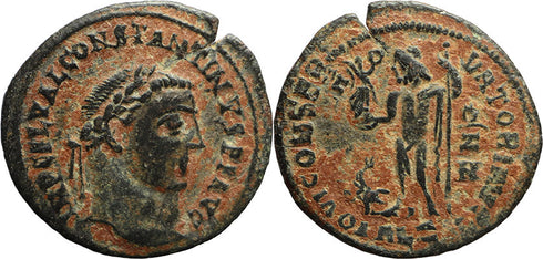 Ancient Roman coin of Constantine I as Augustus minted in Alexandria, Egypt