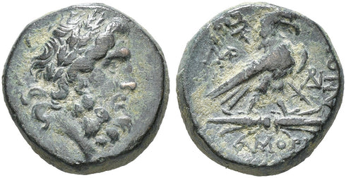Ancient Greek coin minted in Amorion, Phrygia in the 2nd-1st centuries BC