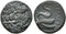 Ancient Greek coin minted in Pergamon, Mysia - Asklepios and a coiled serpent