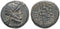 Ancient Greek coin minted in Pergamon, Mysia - Asklepios and a coiled serpent