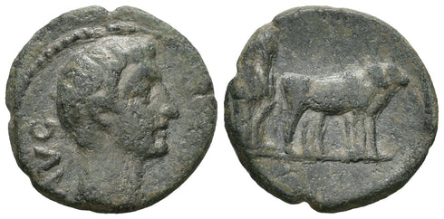 Ancient Roman Provincial coin of Augustus minted in Philippi, Macedonia