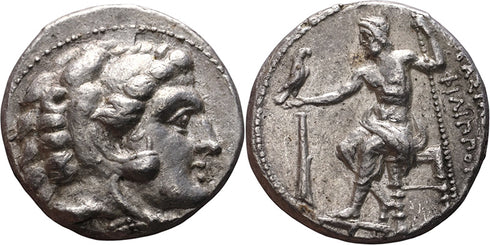 EF Ancient Greek silver tetradrachm of Philip III of Macedon struck in the names and types of Alexander III The Great