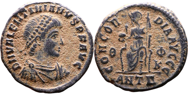 Ancient Roman coin of Valentinian II as Augustus minted in Antioch
