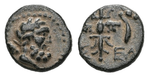Ancient Greek coin from Pisidia, Selge circa 100 BC - Herakles and Thunderbolt