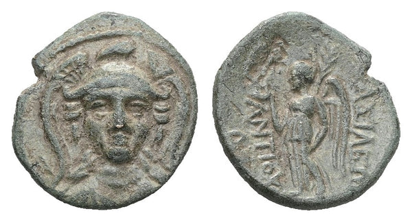 Ancient Greek coin of Antiochus I Soter 281-261 BC - Athena and Nike