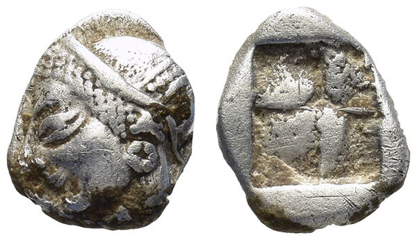 Ancient Greek silver coin from Phokaia, Ionia circa 521-478 BC