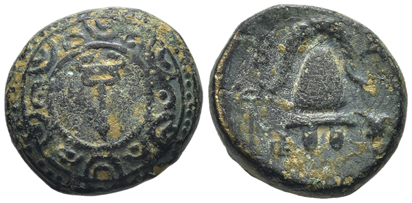 Ancient Macedonian bronze coin of Alexander III The Great 336-323 BC