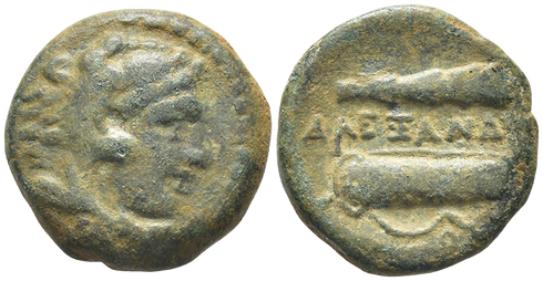 Ancient Macedonian bronze coin of Alexander III The Great 336-323 BC