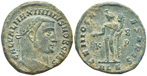 VF+ Ancient Roman coin of the Emperor Maximinus II minted in Alexandria, Egypt - GENIO CAESARIS