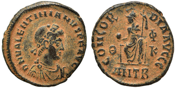 Ancient Roman coin of Valentinian II as Augustus minted in Antioch