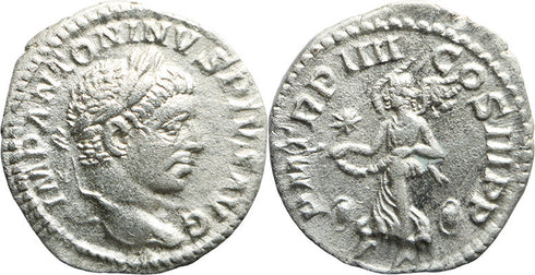 Ancient Roman silver coin of Elagabalus struck in Rome