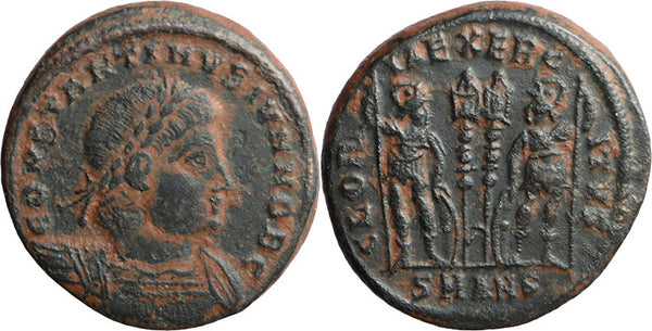 Ancient Roman coin of Constantine II minted in Antioch - GLORIA EXERCITVS