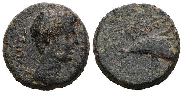 Ancient Roman coin of the Emperor Caligula 37-41 AD minted in Philadelphia, Lydia