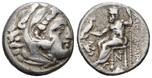 Ancient Macedonian silver drachm of Alexander III The Great 336-323 BC