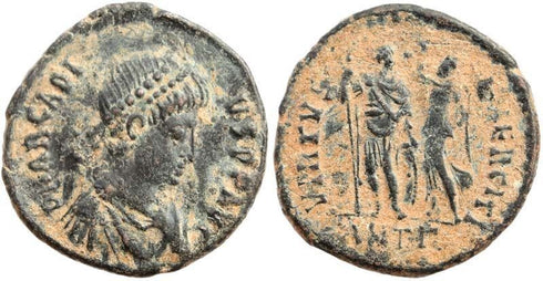 Roman coin of Arcadius 383-408AD VIRTVS EXERCITI - Antioch Mint