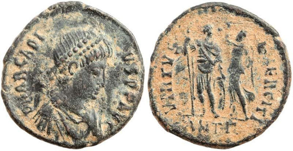 Roman coin of Arcadius 383-408AD VIRTVS EXERCITI - Antioch Mint